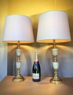 Tafellamp (2) - Hotel chic - Messing, Metaal, Onyx -, Antiek en Kunst