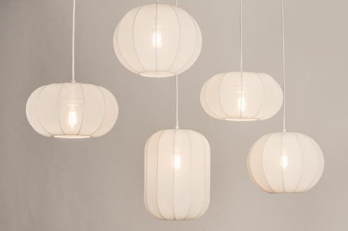 Rietveld Hanglampen - Wit - Stof, Metaal, Huis en Inrichting, Lampen | Hanglampen, Verzenden