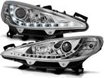 Koplampen Peugeot 207 06- Devil Eyes real DRL LED Chroom, Auto-onderdelen, Ophalen of Verzenden, Nieuw
