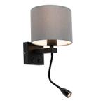 Moderne wandlamp zwart met grijze kap - Brescia, Nieuw, Overige stijlen