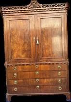 Kabinet - linen Press - Eik, bloem mahonie - Uitstekende