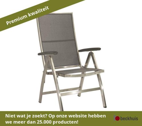 Stern Cardiff klapstoel RVS/textileen - Antraciet, Tuin en Terras, Tuinstoelen, Nieuw, Overige materialen, Ophalen of Verzenden