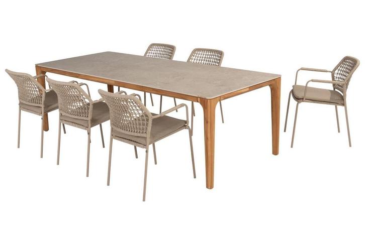 Taste by 4 Seasons Barista tuinset latte met Liam teak, Tuin en Terras, Tuinsets en Loungesets, Ophalen of Verzenden