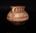 Oud China Neolithische polychrome keramische amphora - 12 cm