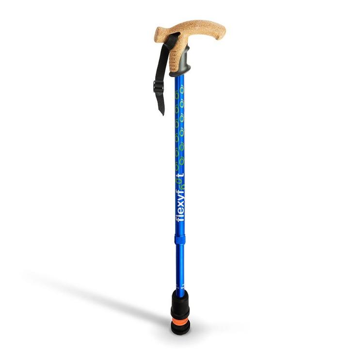 Flexyfoot Wandelstok met kurken handvat - blauw, Diversen, Verpleegmiddelen, Nieuw, Ophalen of Verzenden