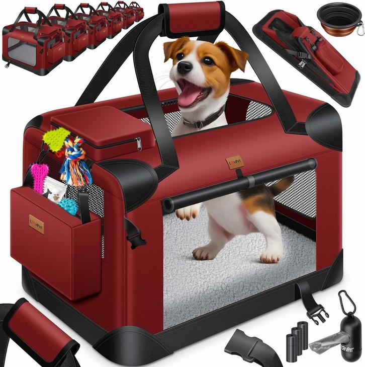 Reisbench hond - Draagtas hond - Transportbox - 102x69x69 cm, Dieren en Toebehoren, Transportboxen, Zo goed als nieuw, Verzenden