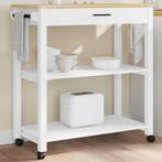 vidaXL Keukentrolley MONZA 84x40x90 cm massief grenenhout, Verzenden, Nieuw