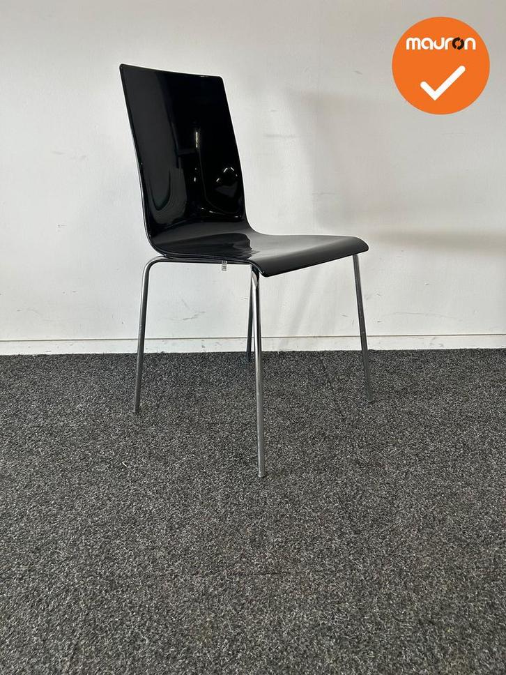 Vergaderstoel Galvano - Zwart - Chroom frame - 4 poot, Zakelijke goederen, Kantoor en Winkelinrichting | Kantoormeubilair en Inrichting