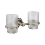 Dubbele Bekerhouder Sapho Diamond Hangend Brons / Melkglas, Ophalen of Verzenden, Nieuw, Bad