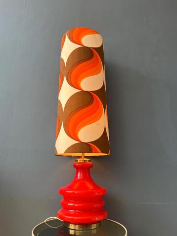 Orange Glass West Germany Floor Lamp with Space Age Fabric S beschikbaar voor biedingen