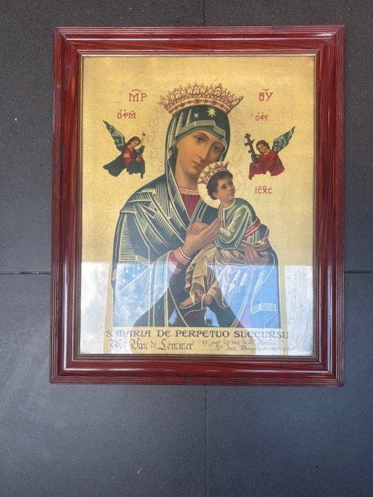 Lijst - S. Maria De Perpetuo Succursu - 59 x 59 cm - Glas,, Antiek en Kunst, Antiek | Boeken en Bijbels