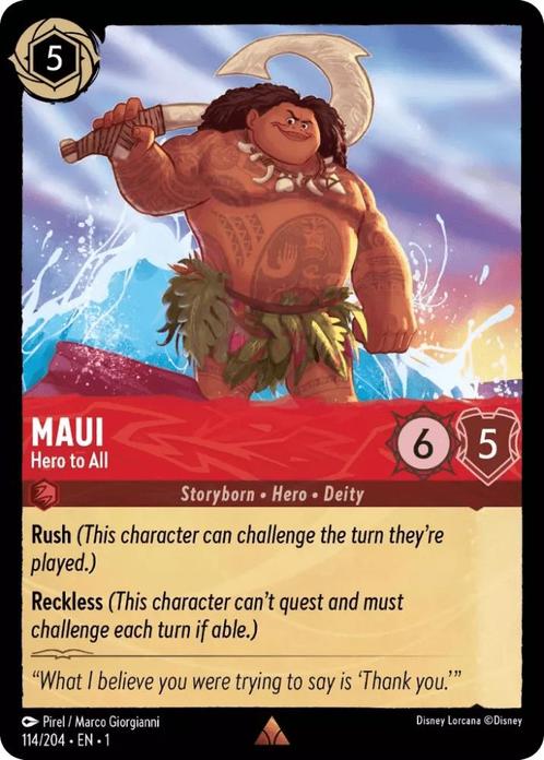 [114/204] - MAUI Hero to All ENG NON-FOIL [M/NM], Verzamelen, Disney, Ophalen of Verzenden