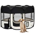 vidaXL Hondenren inklapbaar met draagtas 110x110x58 cm zwart, Dieren en Toebehoren, Honden-accessoires, Verzenden, Nieuw