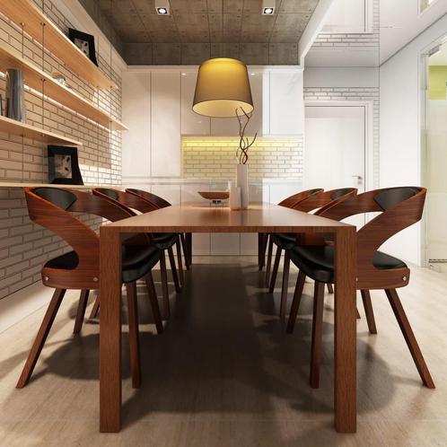 vidaXL Eetkamerstoelen 6 st kunstleer bruin, Huis en Inrichting, Stoelen, Bruin, Nieuw, Verzenden