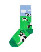 HEMA Sokken met katoen hi there groen, Kleding | Dames, Verzenden, Nieuw, Groen