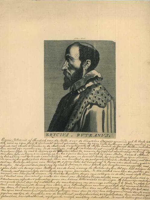 Portrait of Erycius Puteanus, Antiek en Kunst, Kunst | Etsen en Gravures