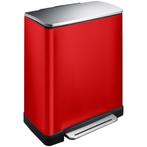 EKO E-Cube recycling pedaalemmer 28+18 ltr - rood/Mat RVS, Nieuw, Verzenden