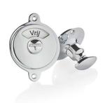 WC Slot glanzend nikkel vrij-bezet plaat draaiknop rond r..., Doe-het-zelf en Verbouw, Hang- en Sluitwerk, Ophalen of Verzenden