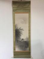 Quail / Japanese Vintage Hanging Scroll KAKEJIKU / Silk /, Antiek en Kunst