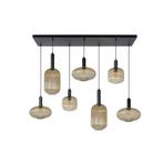Hanglamp Maloto, 7-lichts met amber glas, Huis en Inrichting, Lampen | Hanglampen, Verzenden, Nieuw, Glas, Modern
