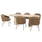 Hampton Molina dining tuinset 240x105xH75 cm 7 delig mortex, Tuin en Terras, Tuinsets en Loungesets, Ophalen of Verzenden, Nieuw