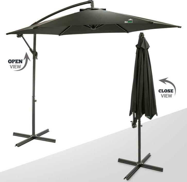 MaxxGarden Parasol - Zweefparasol - Ø300 cm - Set met tegel, Tuin en Terras, Parasols, Zweefparasol, Nieuw, Verzenden