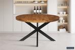 Tafel Maria 130 cm Rond Mango hout (2c) - Meerdere, Huis en Inrichting, Tafels | Eettafels, Ophalen of Verzenden, Nieuw