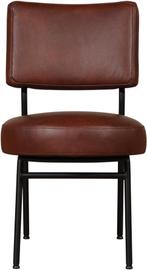 Cognac leren moderne retro eetkamerstoel - Granada leer Cogn, Huis en Inrichting, Overige kleuren, Klassiek, Nieuw, Leer