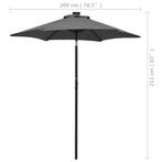 Luxe Parasol met LED-verlichting 200x211cm incl zxonnepan..., Tuin en Terras, Parasols, Verzenden, Nieuw