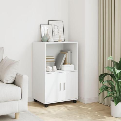 vidaXL Rolkast 55x40x91 cm bewerkt hout wit, Huis en Inrichting, Kasten | Buffetkasten, 25 tot 50 cm, Nieuw, Overige houtsoorten