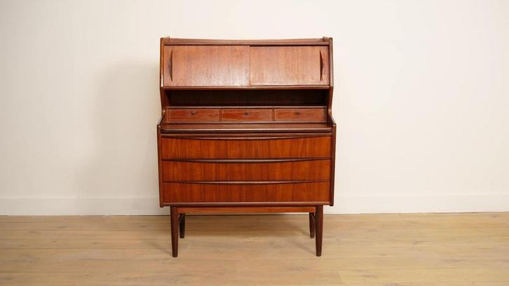 Vintage secretaire | Teak | 93 cm, Huis en Inrichting, Kasten | Secretaires, Ophalen of Verzenden