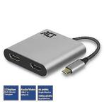 ACT | Docking | Adapter | USB-C | 2 x HDMI | 4K | Space Gray, Computers en Software, USB Sticks, Nieuw, Verzenden