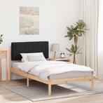vidaXL Bedframe met Gevoerd Hoofdgedeelte Zwart 100 x 200 cm, Verzenden, Nieuw, Zwart, Hout