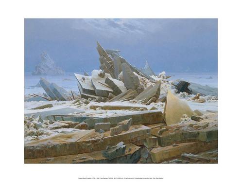 Kunstdruk Caspar David Friedrich Das Eismeer 40x30cm, Huis en Inrichting, Woonaccessoires | Schilderijen, Tekeningen en Foto's