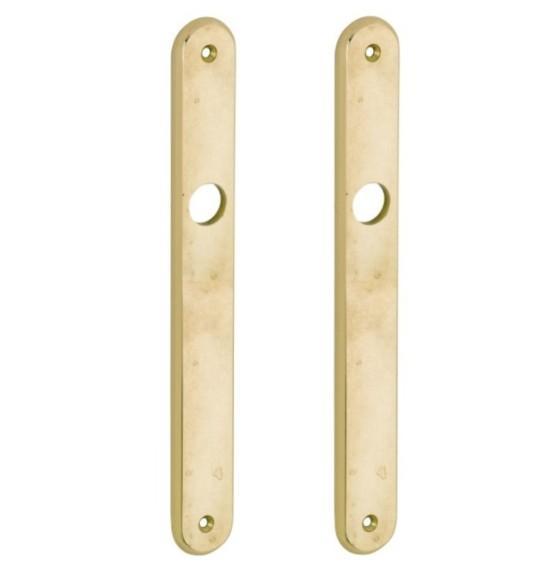 Set van twee langschilden smal blind messing antiek, Doe-het-zelf en Verbouw, Hang- en Sluitwerk, Verzenden