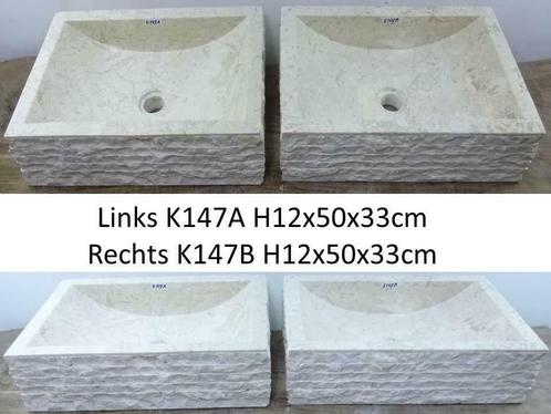 witte / beige waskom sets - tweedelige marmeren wasbak set