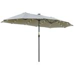 TRUUSK Parasol Met LED Solar 4,5m Dubbele Parasol Tuinparaso, Tuin en Terras, Verzenden, Nieuw