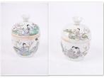 Kom (2) - Porselein - dekselkommen qianjian