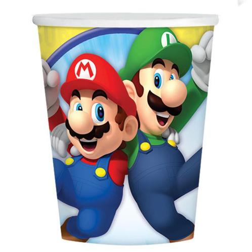 Super Mario Drinkbekers (8st), Hobby en Vrije tijd, Feestartikelen, Nieuw, Ophalen of Verzenden