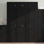 vidaXL buffetkast 70x42,5x185 cm bewerkt hout zwart, Minder dan 50 cm, Verzenden, Nieuw, Minder dan 100 cm