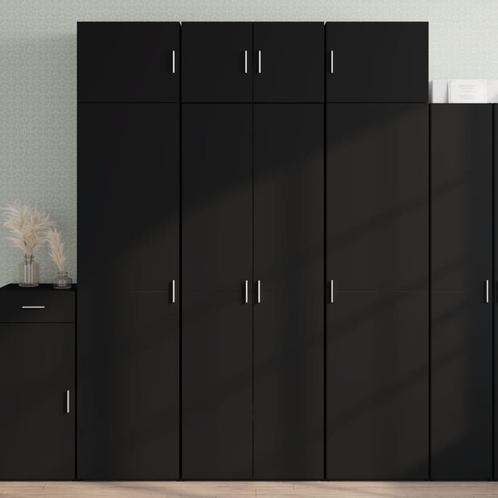 vidaXL buffetkast 70x42,5x185 cm bewerkt hout zwart, Huis en Inrichting, Kasten | Buffetkasten, 50 tot 75 cm, Nieuw, Overige houtsoorten