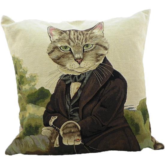 gobelin kussen kat graaf 45x45cm, Huis en Inrichting, Woonaccessoires | Overige, Verzenden