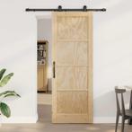 vidaXL Schuifdeur ORKDAL Naturel en zwart 78 x 211 cm, Doe-het-zelf en Verbouw, Deuren en Horren, Verzenden, Nieuw