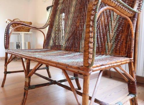 Sofa - Rattan - Rieten tweezits divan, Antiek en Kunst, Curiosa en Brocante