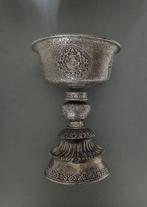 Grote boterlamp 25 cm - 1083 g - Zilver - Tibet - laat 19e -, Antiek en Kunst