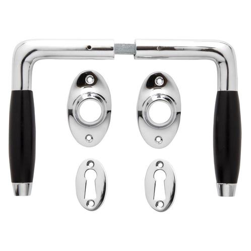 Deurklink set - Klassiek glanzend nikkel met ovale rozett..., Doe-het-zelf en Verbouw, Hang- en Sluitwerk, Klink of Kruk, Nieuw