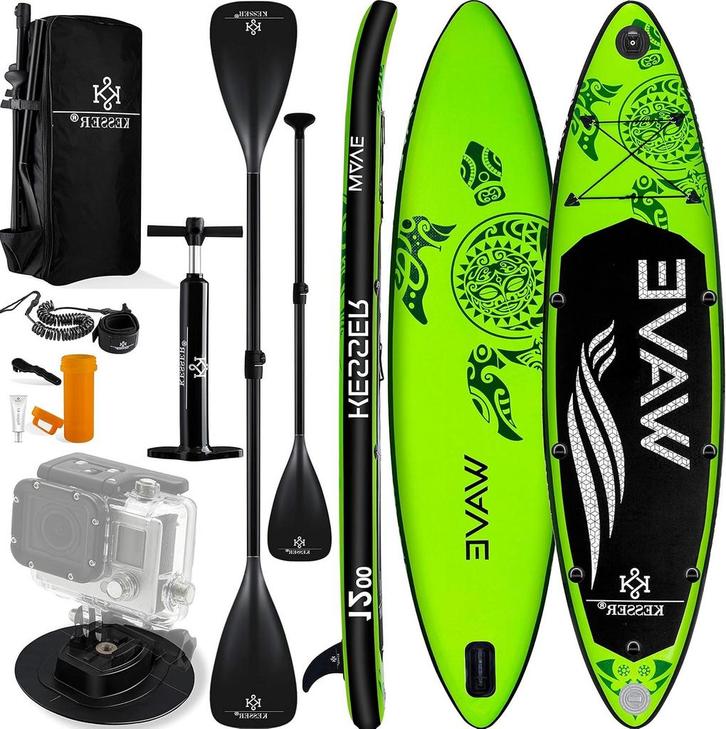 Sup Board - Opblaasbaar Paddle Board - 130 kg - Groen - KESS, Watersport en Boten, Suppen, Zo goed als nieuw, Verzenden