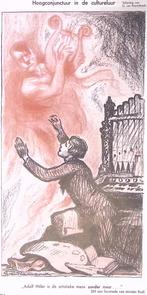 Spotprent over Hitler en cultuur in Nazi-Duitsland (Lithos), Antiek en Kunst, Verzenden