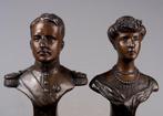 Beeld, koning roi Albert koningin reine Elisabeth - 27 cm -, Antiek en Kunst, Antiek | Keramiek en Aardewerk