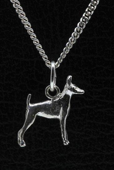 Zilveren Amerikaanse toy terrier ketting hanger - klein, Sieraden, Tassen en Uiterlijk, Kettinghangers, Verzenden